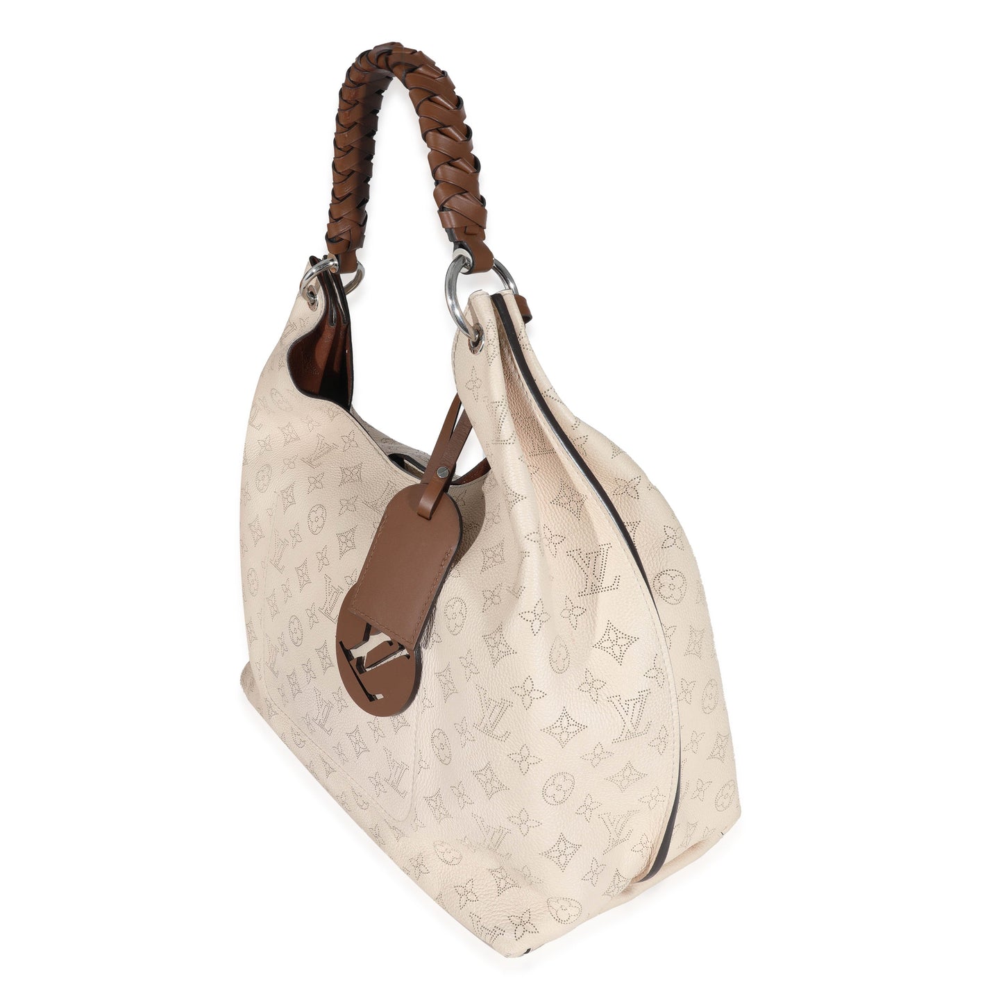 Louis Vuitton  Cream Mahina Carmel Hobo