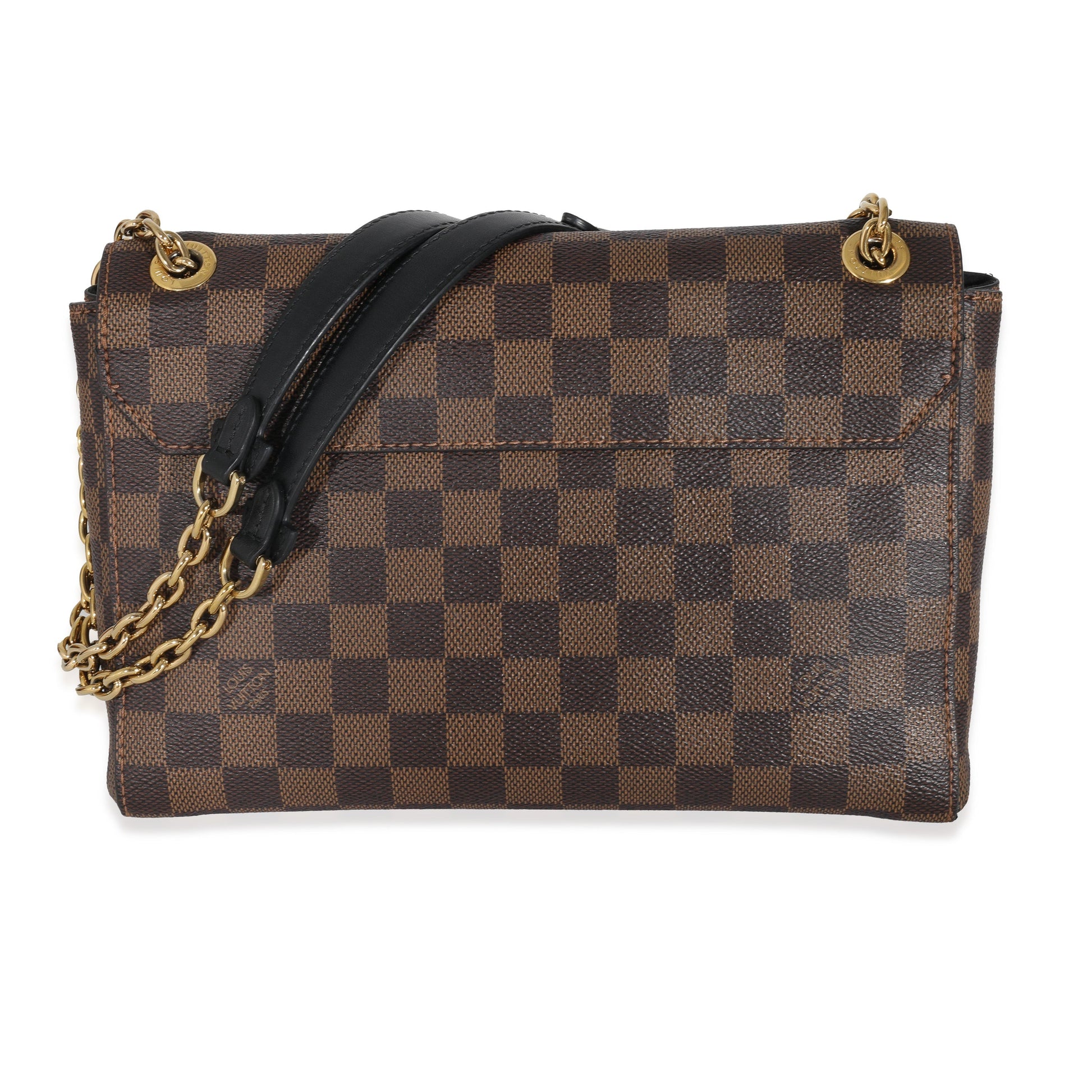 Louis Vuitton Black Calfskin Damier Ebene Canvas Vavin PM