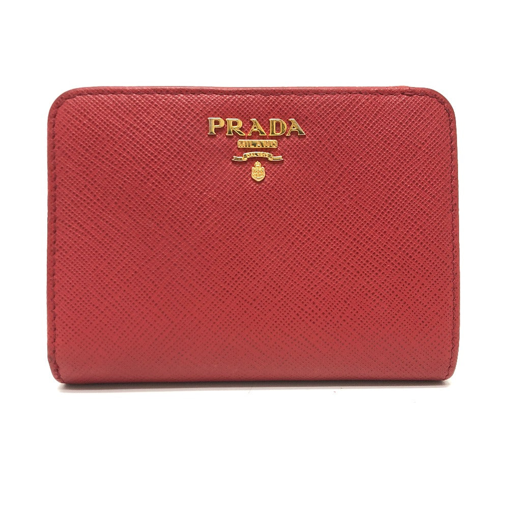PRADA Folded wallet 1ML018 Safiano leather Red logo Women