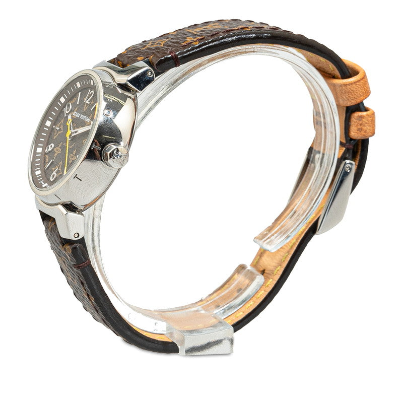Louis Vuitton Monogram Tubular Canvas Strap M R15231 Automatic Brown Dial PVC Leather Louis Vuitton