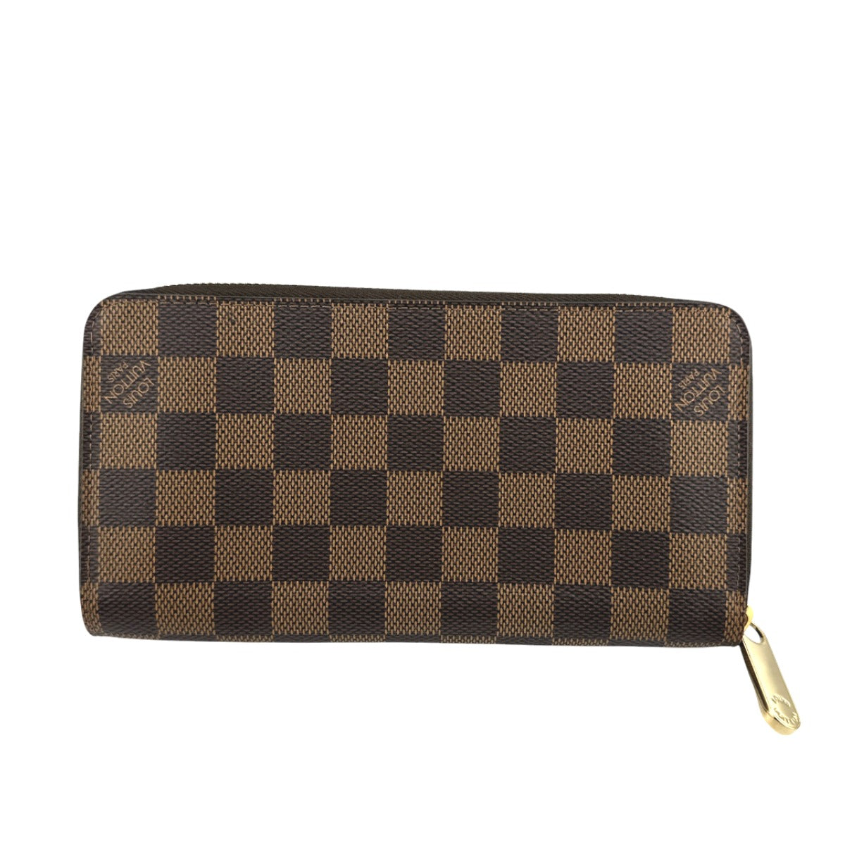 LOUIS VUITTON Long Wallet Purse N60015 Damier canvas Ebene Zip Around Damier Zippy wallet unisex(Unisex)