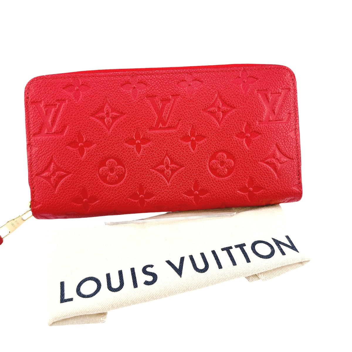 LOUIS VUITTON Long Wallet Purse M60737 Monogram Ann Platt Red Monogram Zippy wallet