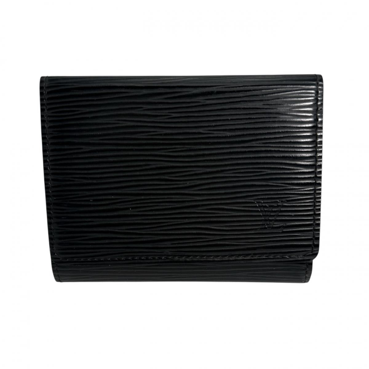 LOUIS VUITTON Card Case M56582 Epi Leather black name card holder Epi Anvelop Cult de Visit mens(Unisex)