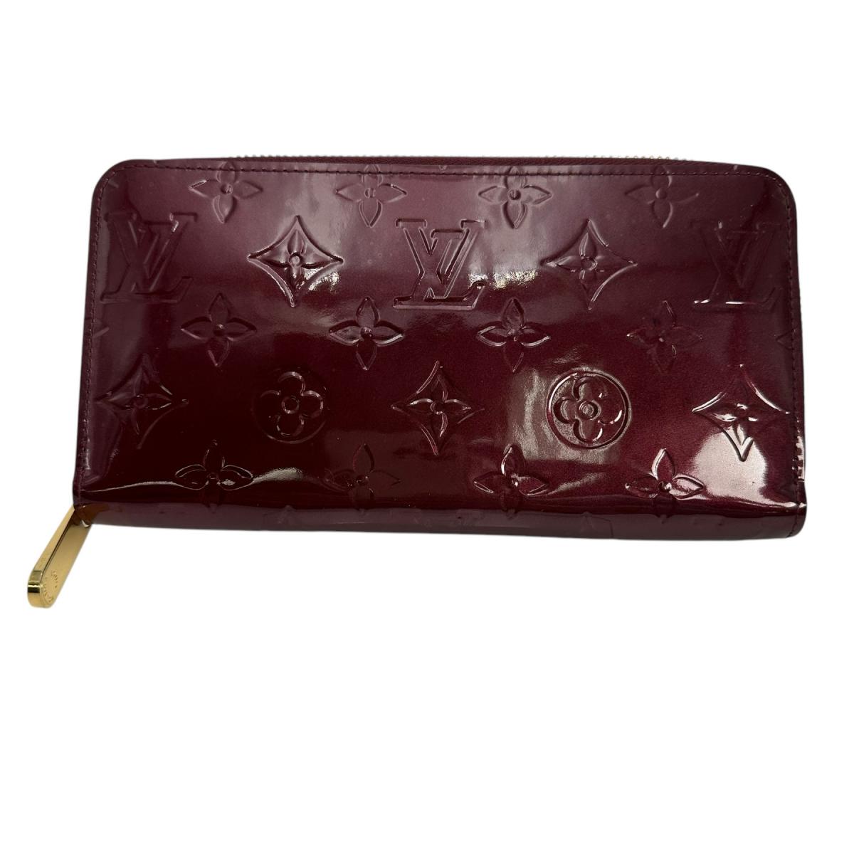 LOUIS VUITTON Long Wallet Purse M61379 Monogram Vernis Magenta Zip Around Monogram Zippy wallet Women
