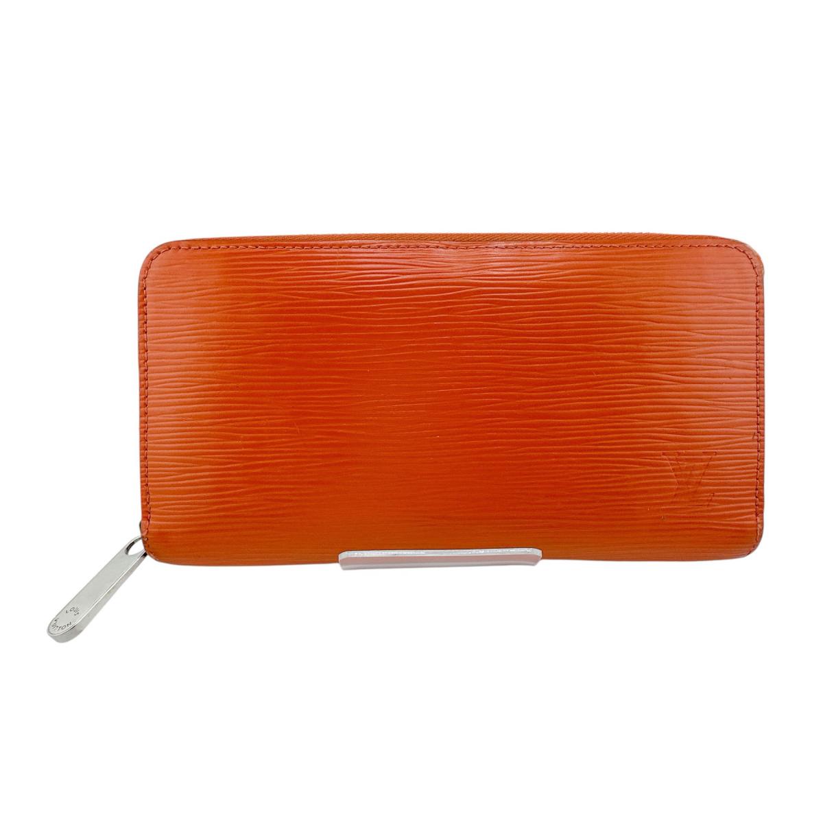 LOUIS VUITTON Long Wallet Purse M60310 Epi Leather Orange Zip Around Epi Zippy wallet Women