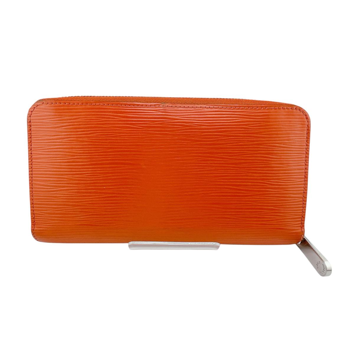 LOUIS VUITTON Long Wallet Purse M60310 Epi Leather Orange Zip Around Epi Zippy wallet Women