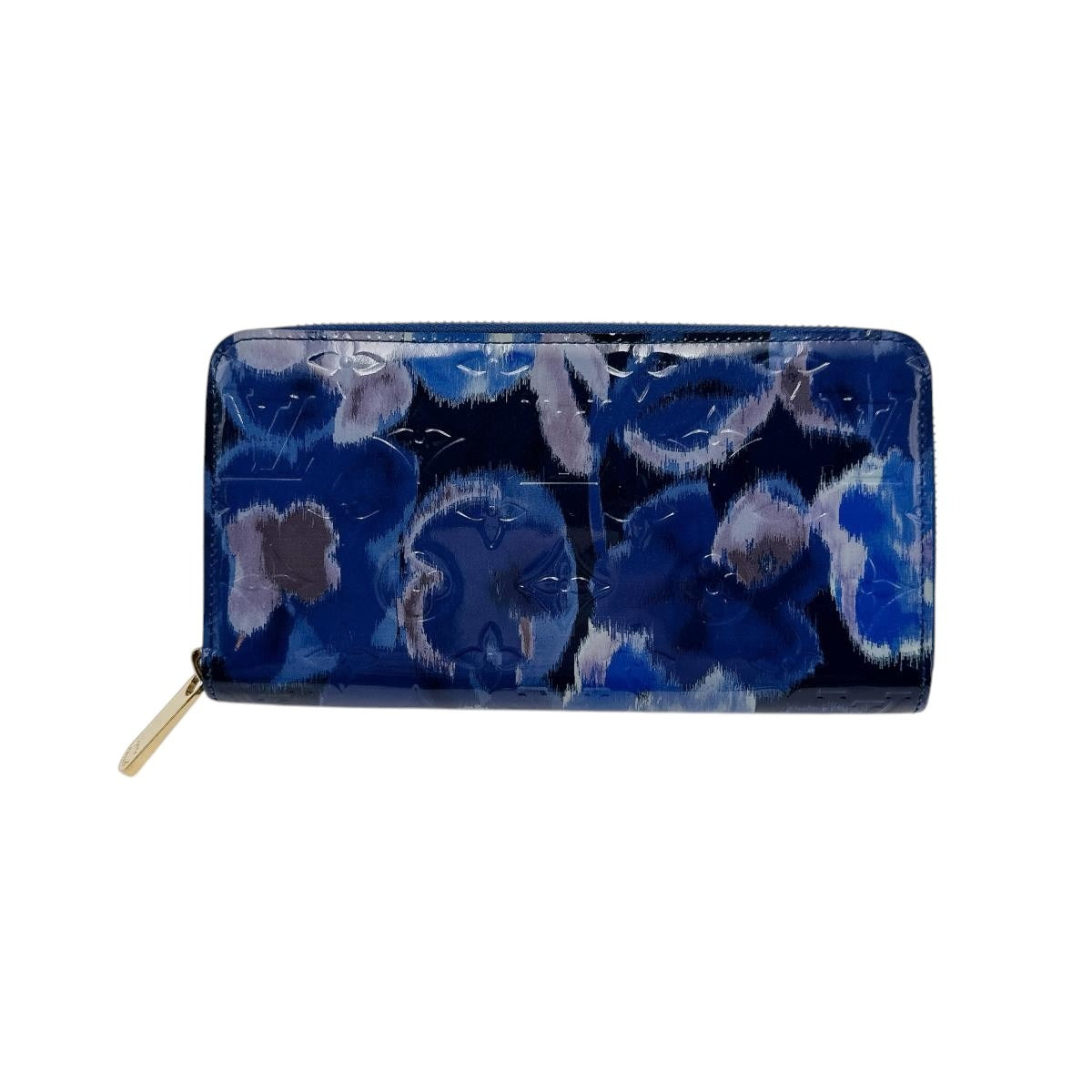 LOUIS VUITTON Long Wallet Purse M90018 Monogram Vernis blue Long Wallet Purse Monogram Vernis Ikat flower unisex(Unisex)