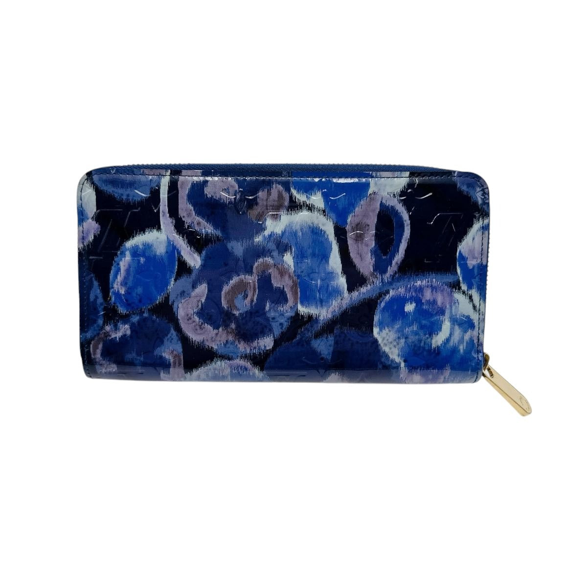 LOUIS VUITTON Long Wallet Purse M90018 Monogram Vernis blue Long Wallet Purse Monogram Vernis Ikat flower unisex(Unisex)