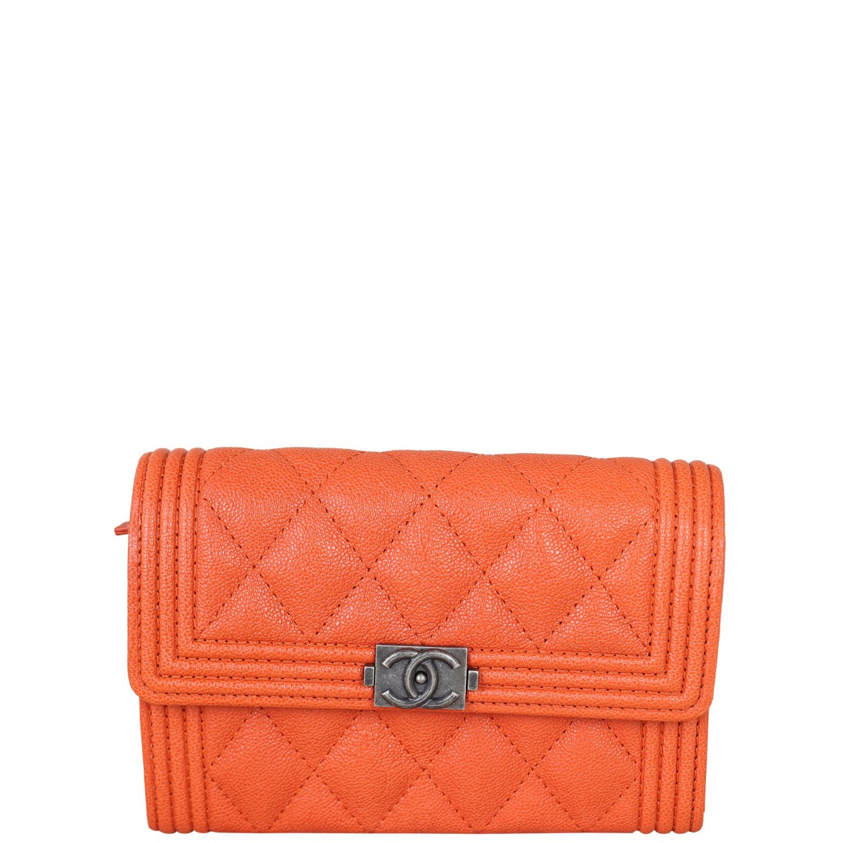 Chanel Boy Compact Wallet | Orange