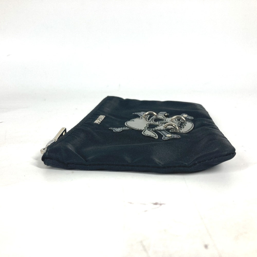 PRADA Pouch 2M1214 Nylon black Makeup pouch Cosmetics Pouch Skull skull unisex(Unisex)