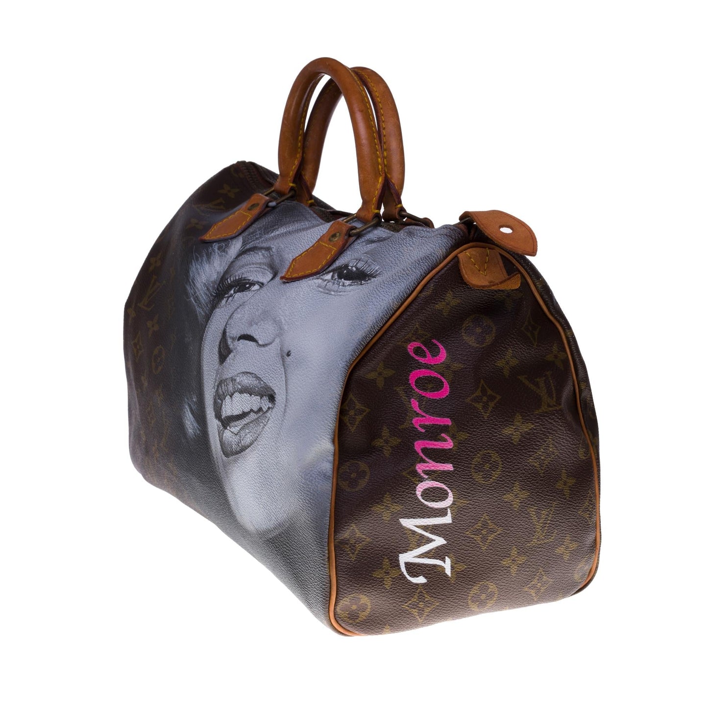 LOUIS VUITTON Customized "Marilyn Monroe" handbag in Monogram canvas