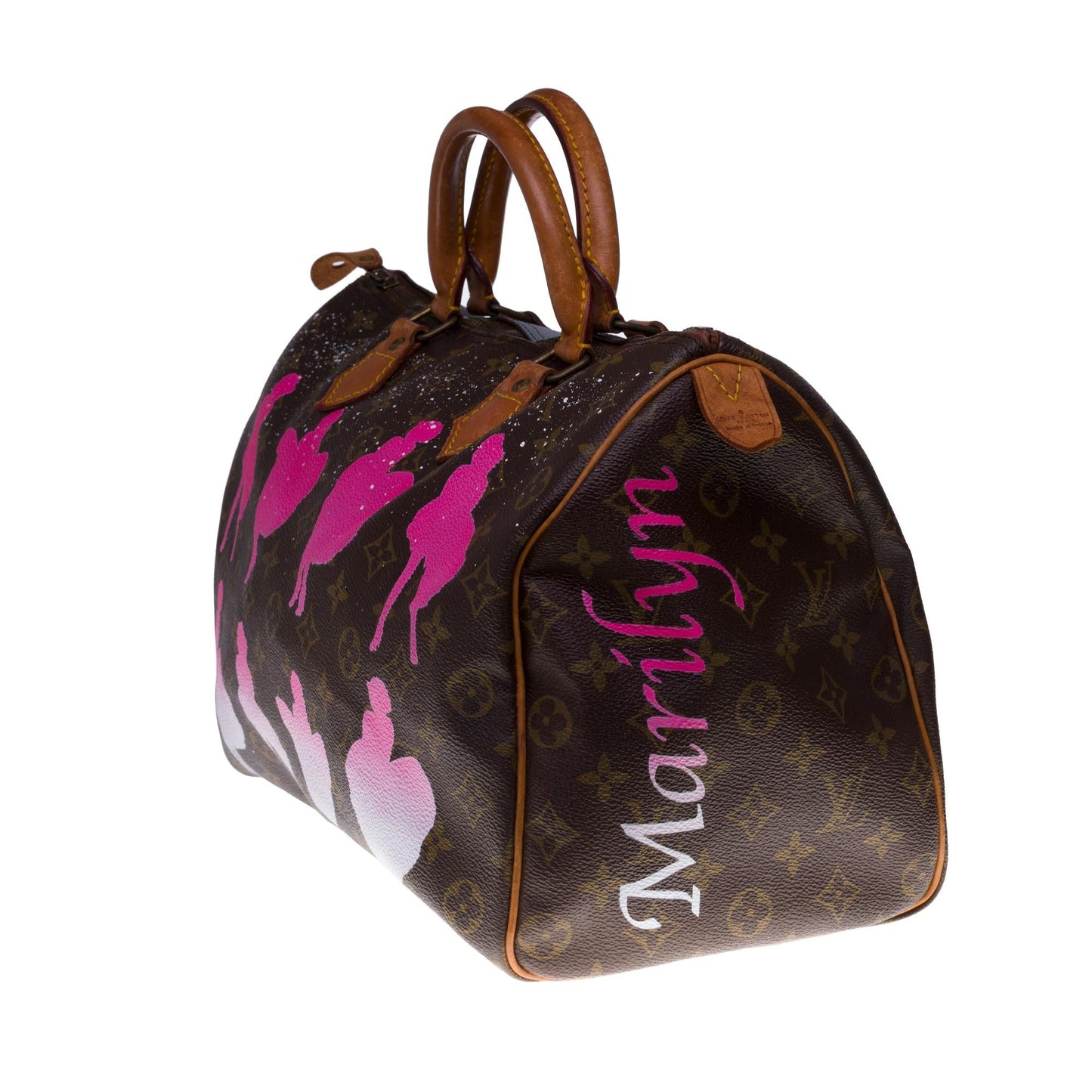 LOUIS VUITTON Customized "Marilyn Monroe" handbag in Monogram canvas