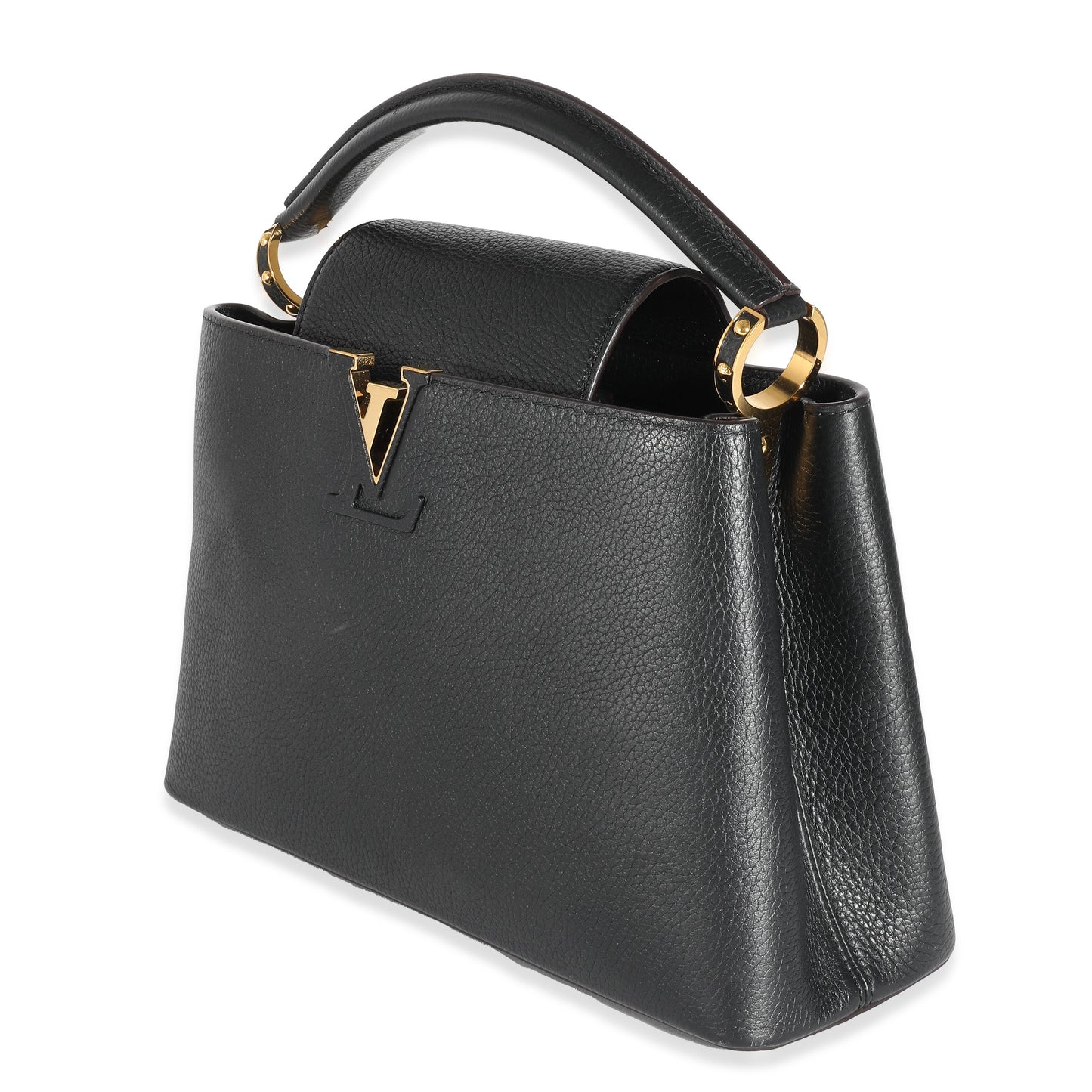 LOUIS VUITTON Black Taurillon Capucines MM