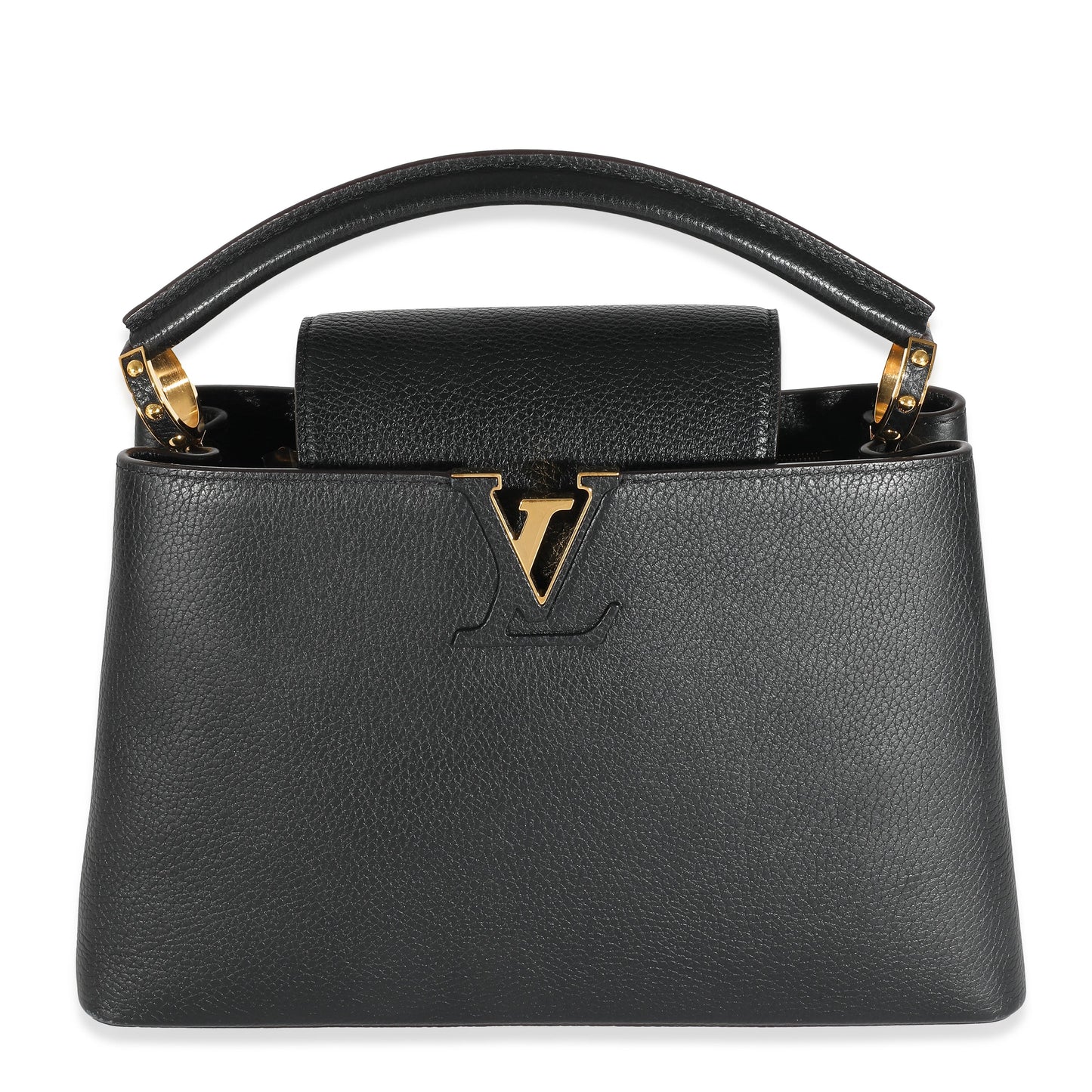 LOUIS VUITTON Black Taurillon Capucines MM