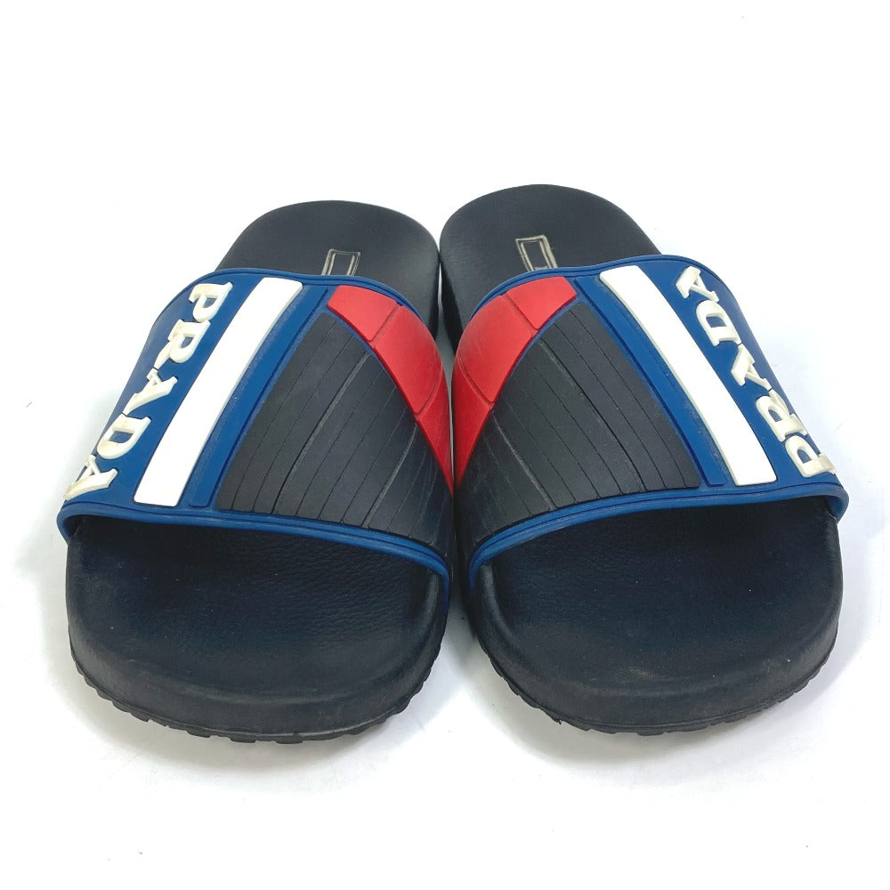 PRADA Sandals 4X3204 rubber black pool sandals flat sandals shoes logo mens 8