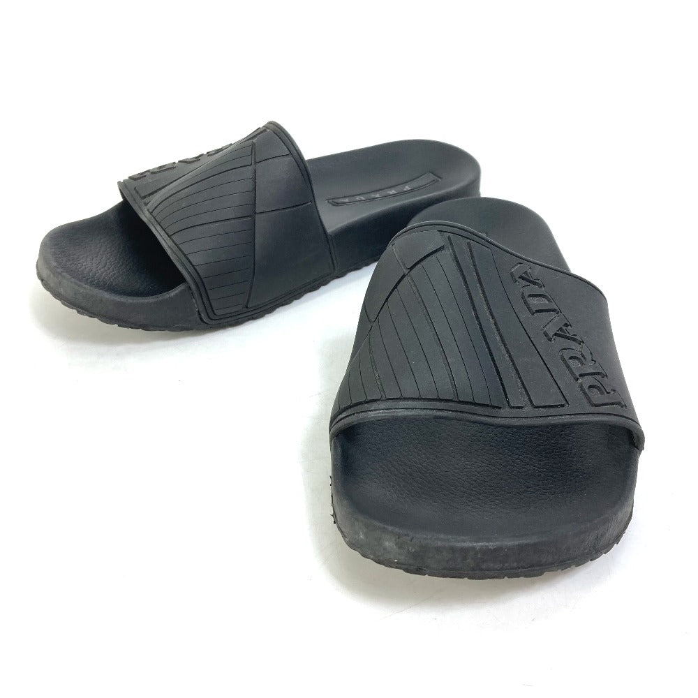 PRADA Sandals 4X3204 rubber black logo mens 6