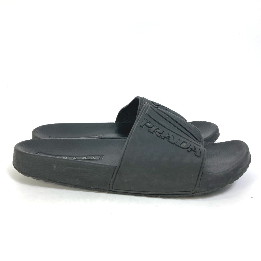 PRADA Sandals 4X3204 rubber black logo mens 6