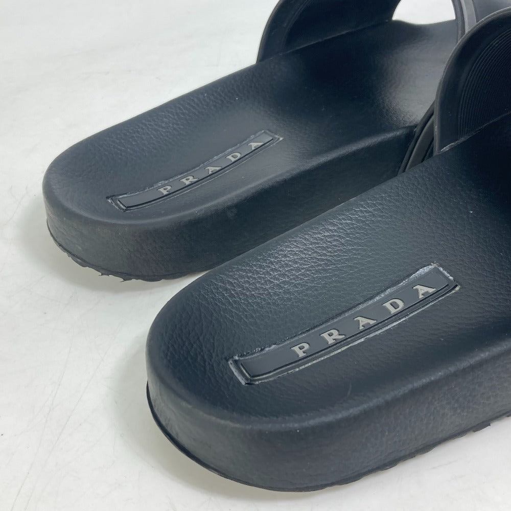 PRADA Sandals 4X3102 rubber black logo mens 7
