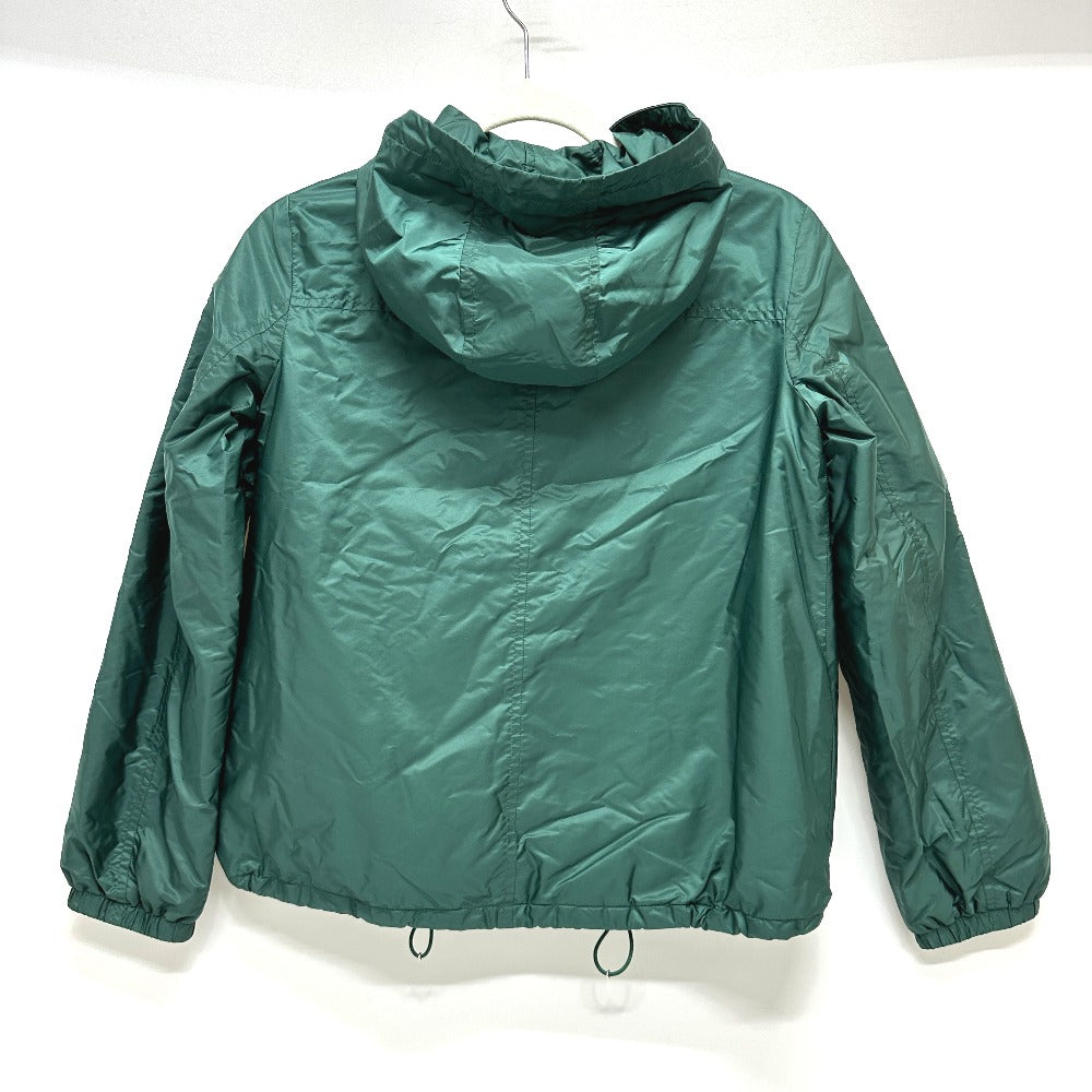 PRADA Jacket Nylon green Hoodie Long Sleeve Triangle plate with triangle logo Women 36
