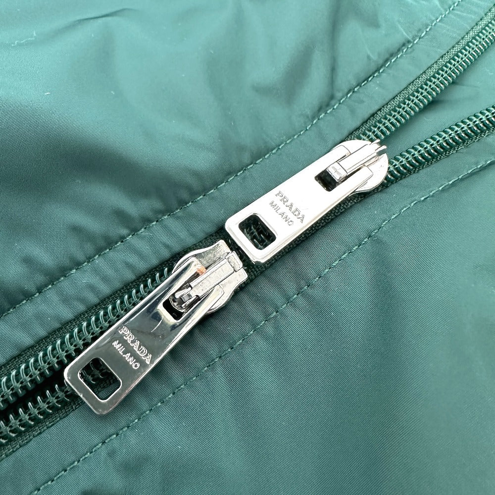 PRADA Jacket Nylon green Hoodie Long Sleeve Triangle plate with triangle logo Women 36