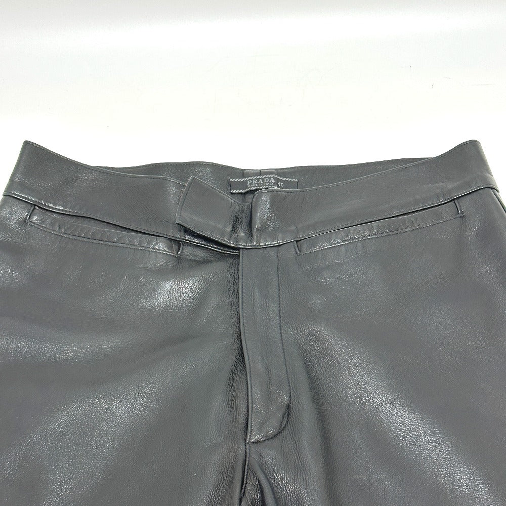 PRADA Pants leather black Riders mens 46