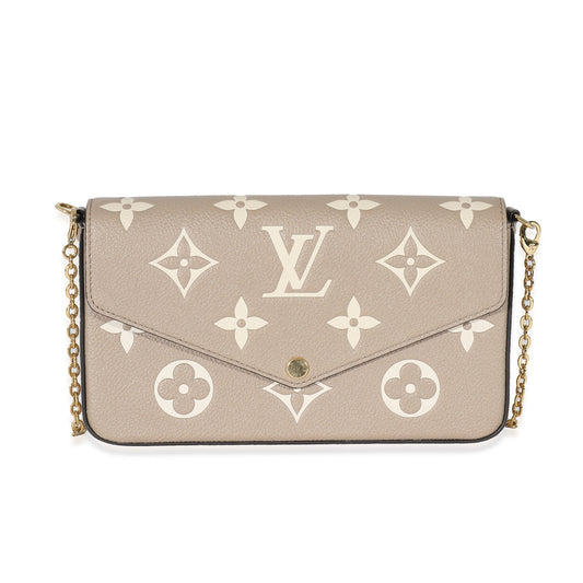 Louis Vuitton Tourterelle Creme Empreinte Monogram Giant Félicie Pochette