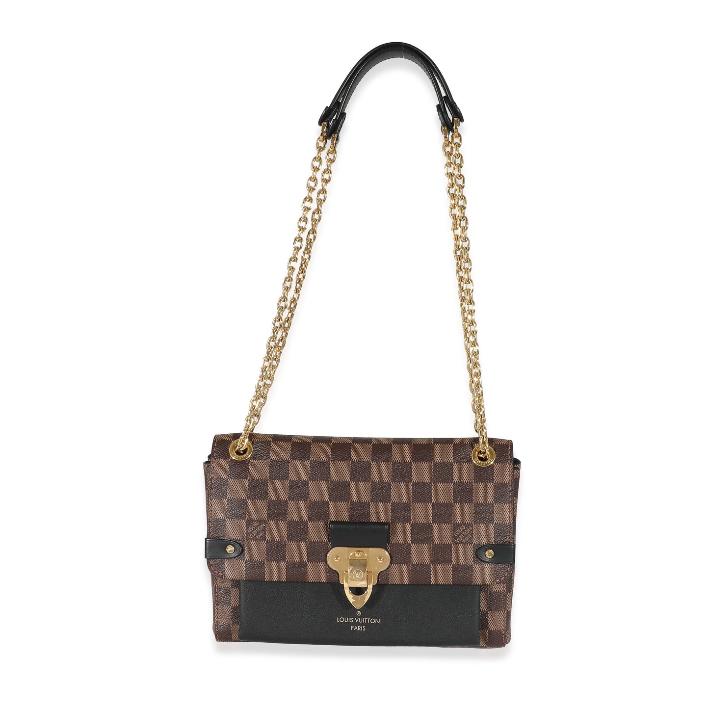 Louis Vuitton Black Taurillon Damier Ebene Canvas Vavin PM