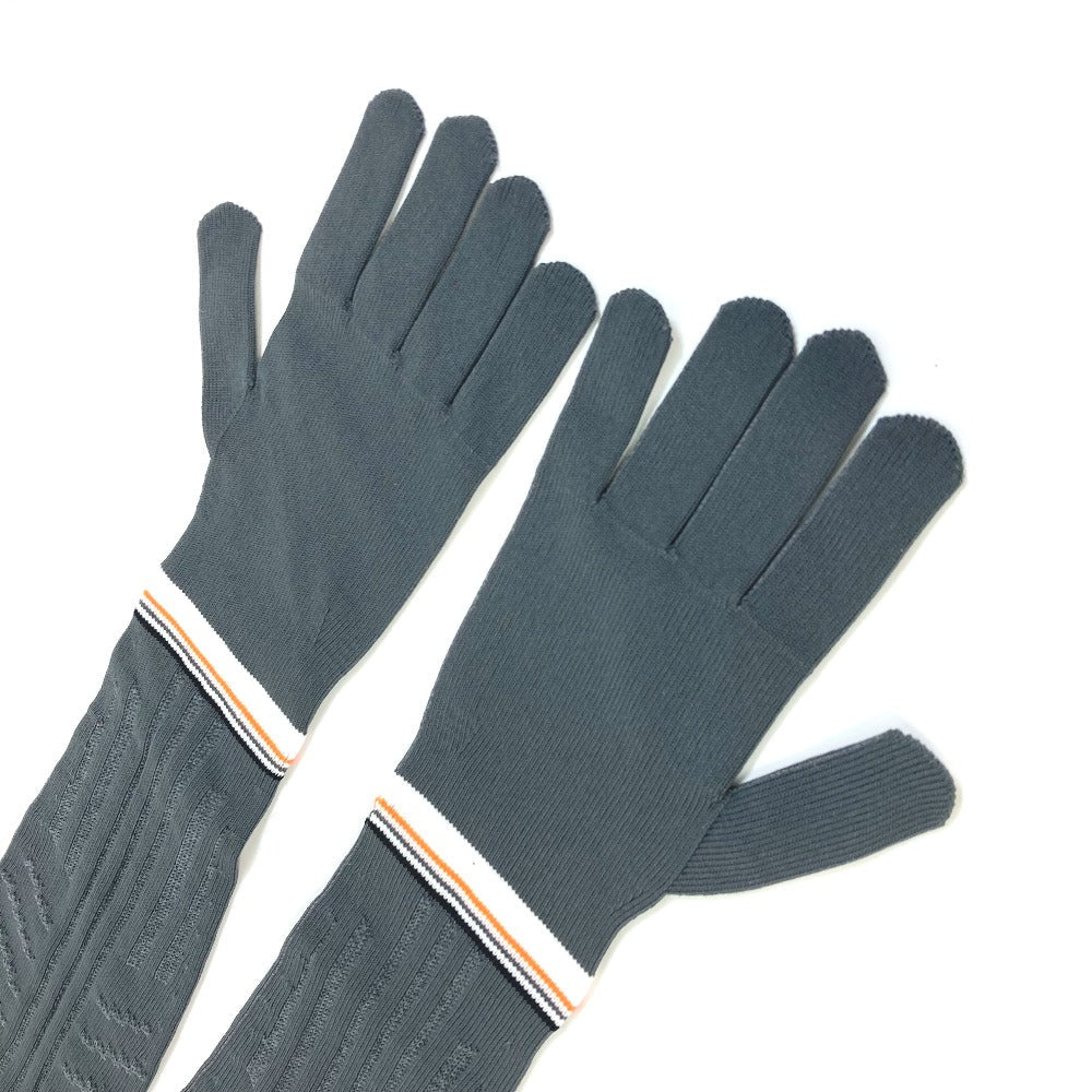 PRADA gloves 27388 polyester gray logo Women L