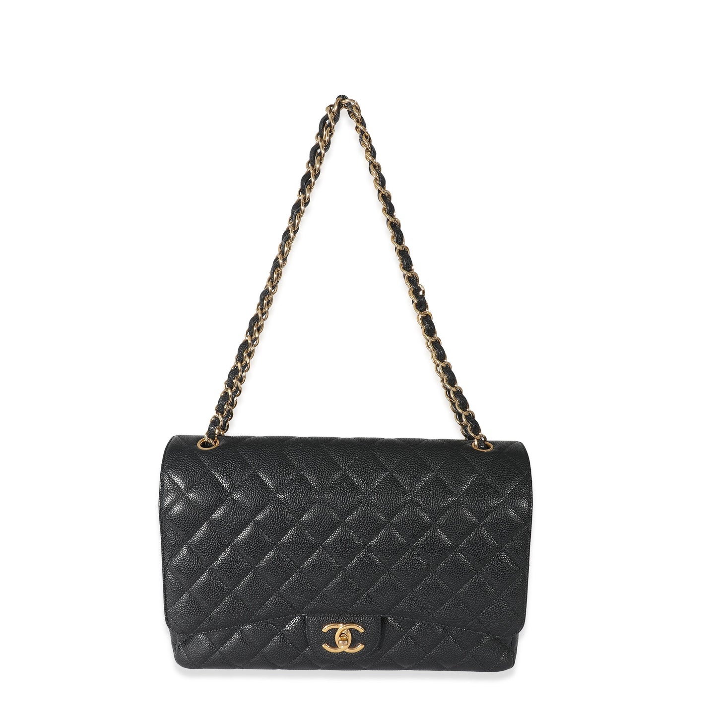 CHANEL Black Caviar Maxi Double Flap Bag