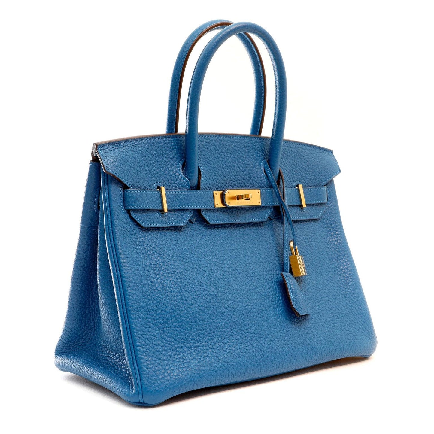 Hermes 30cm Blue Hydra Togo w/ Gold Hardware
