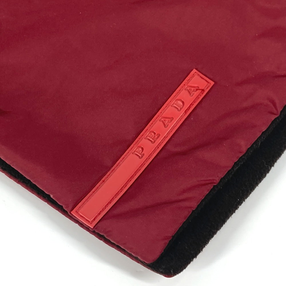 PRADA Scarf Nylon Red Sports logo unisex(Unisex)
