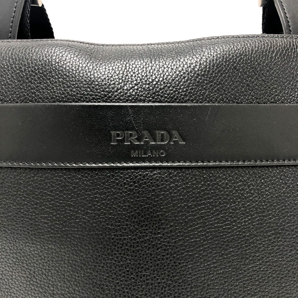 PRADA Shoulder Bag 2VH013 leather black Triangular plate mens