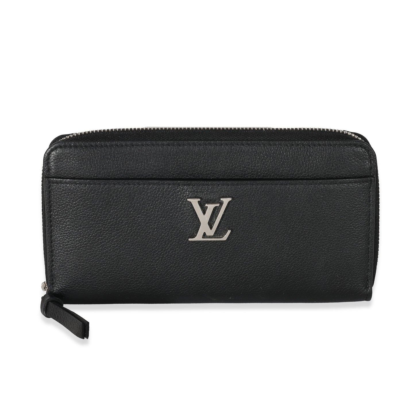 Louis Vuitton  Black Supple Calf Leather Lockme Zippy Wallet