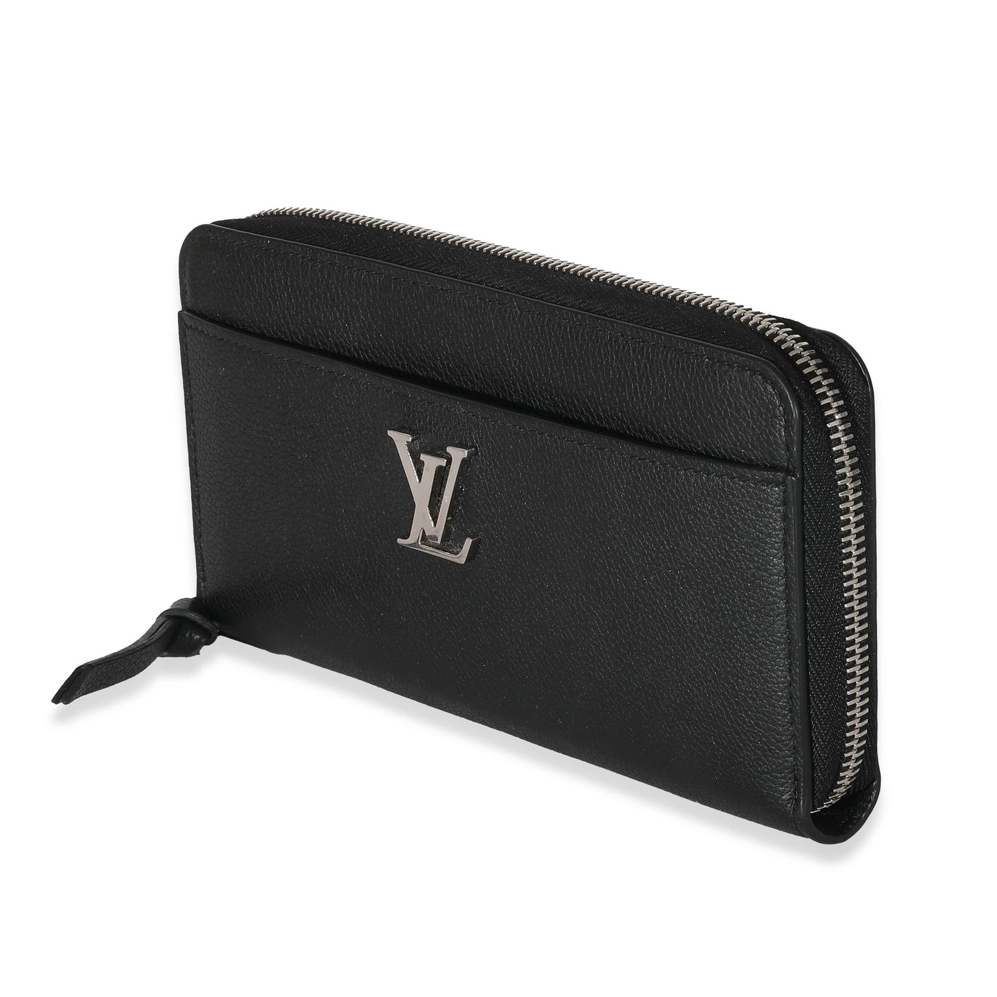 Louis Vuitton  Black Supple Calf Leather Lockme Zippy Wallet