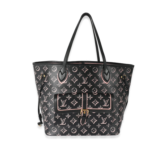 Louis Vuitton Black Pink Monogram Canvas Fall For You Neverfull MM