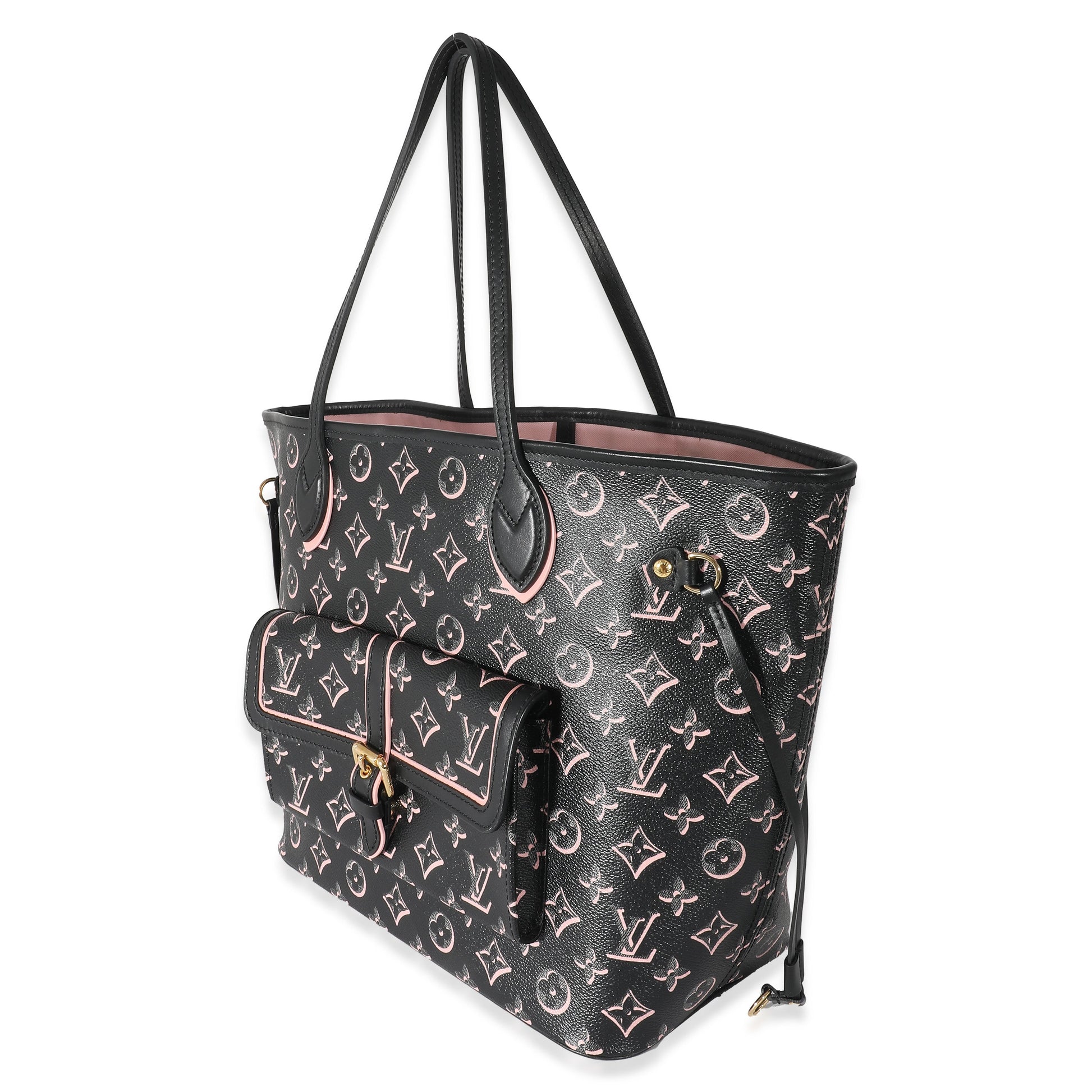 Louis Vuitton Black Pink Monogram Canvas Fall For You Neverfull MM