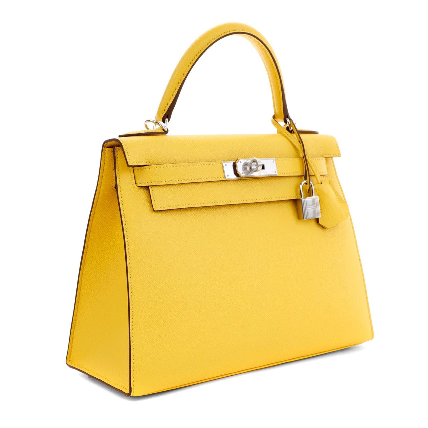 Hermes 28cm Jaune de Naples Epsom Sellier Kelly w/ Palladium Hardware