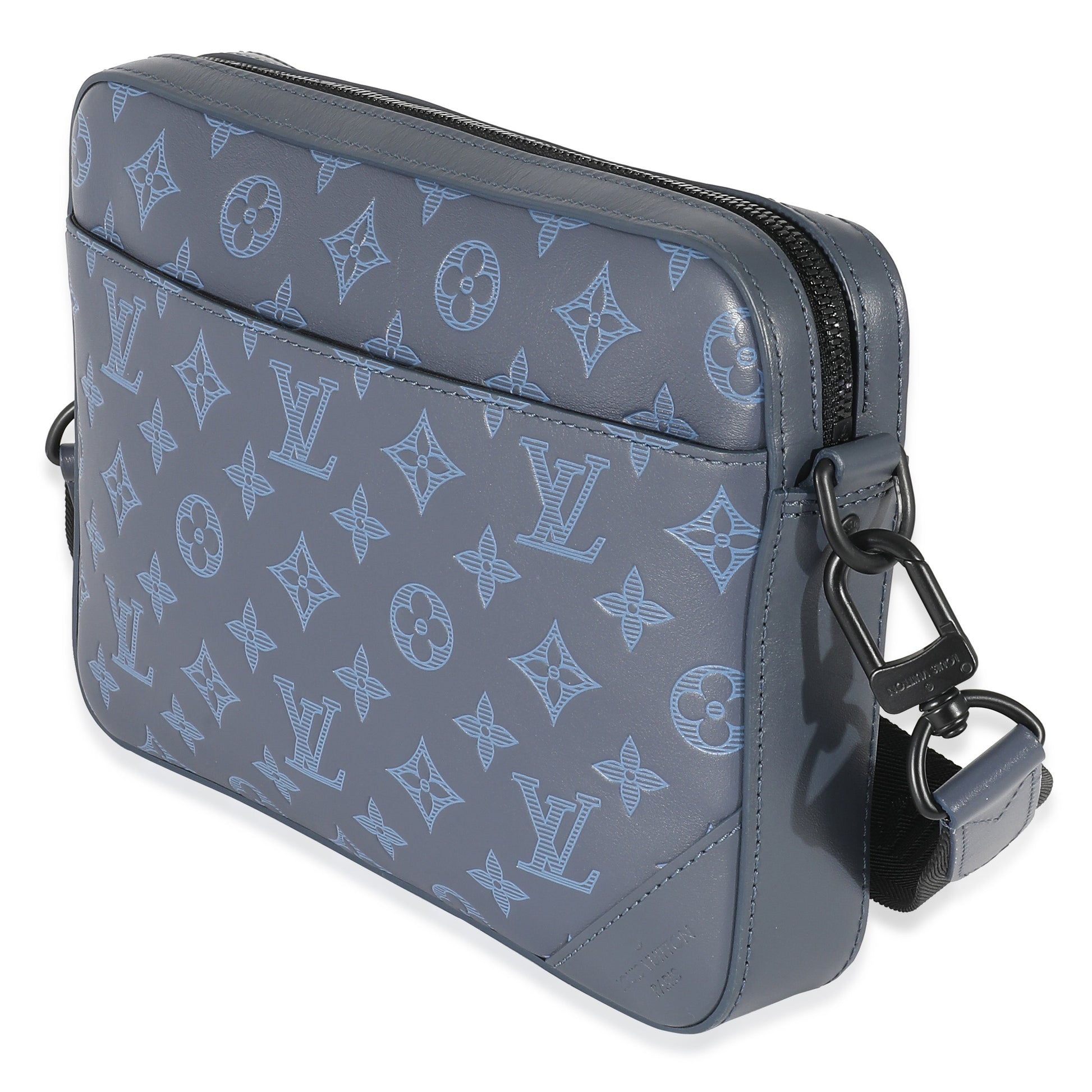 Louis Vuitton Navy Monogram Shadow Calfskin Duo Messenger