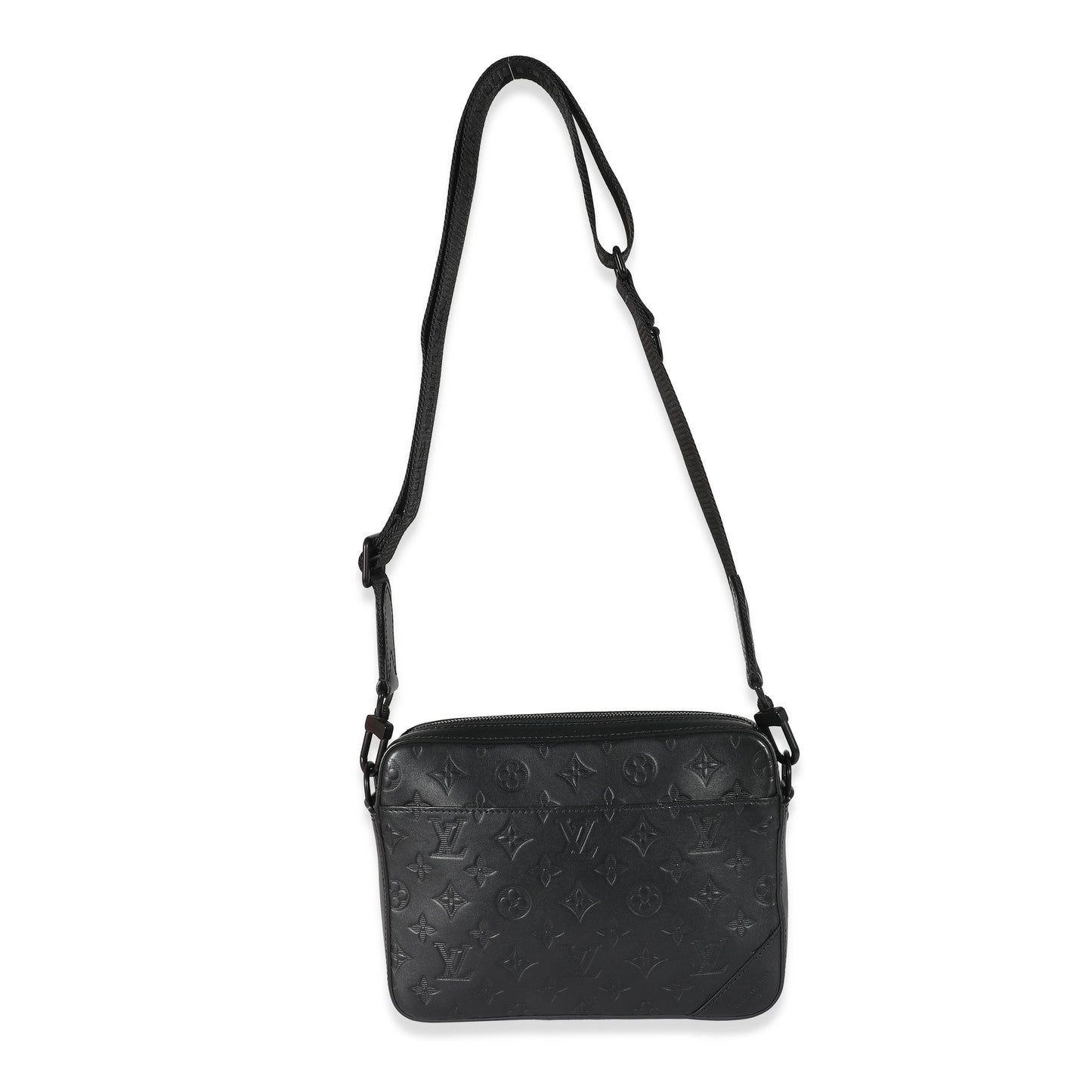 Louis Vuitton Black Monogram Shadow Leather Duo Messenger Bag