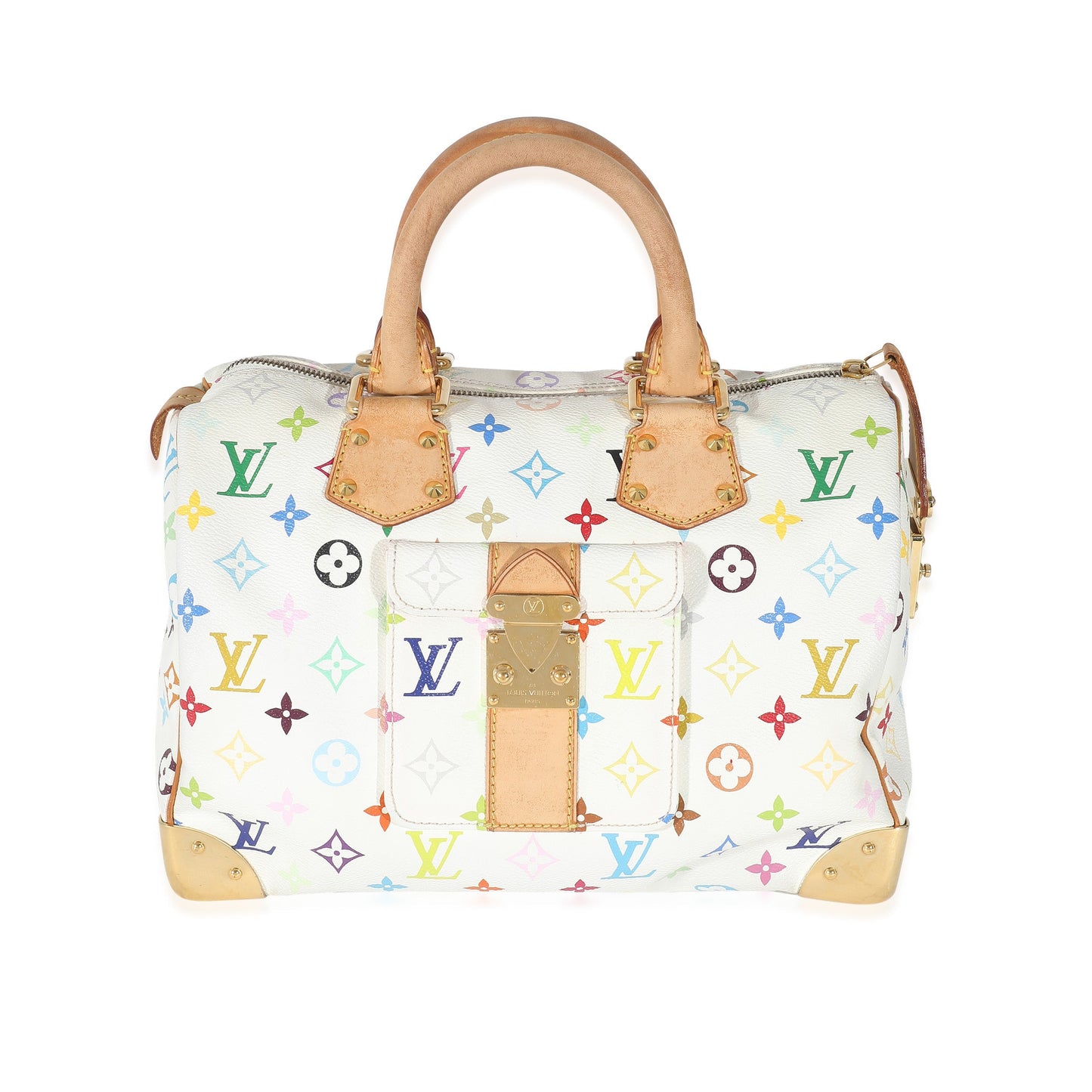 Louis Vuitton  x Takashi Murakami White Monogram Multicolore Canvas Speedy 30