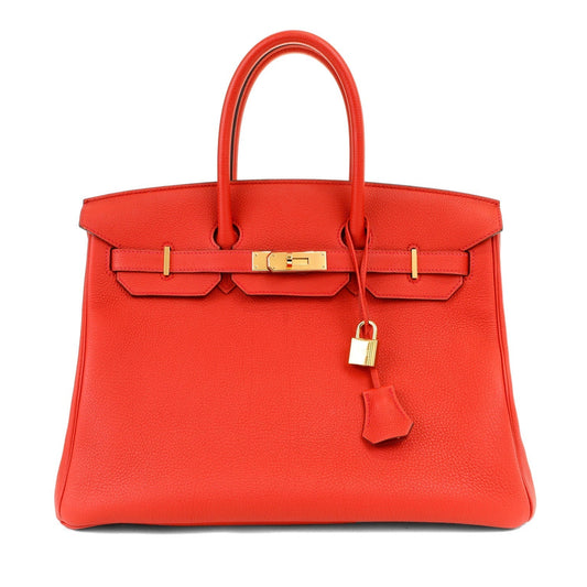 Hermes 35cm Vermillion Togo Birkin w/ Gold Hardware