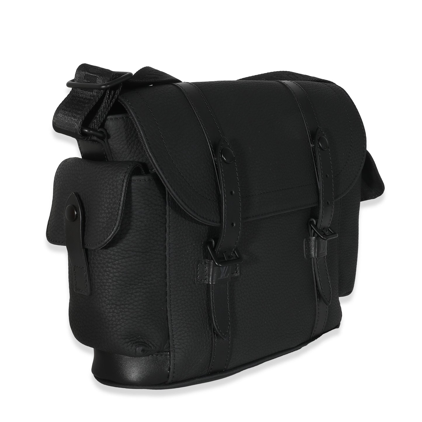 LOUIS VUITTON Black Taurillon Christopher Messenger