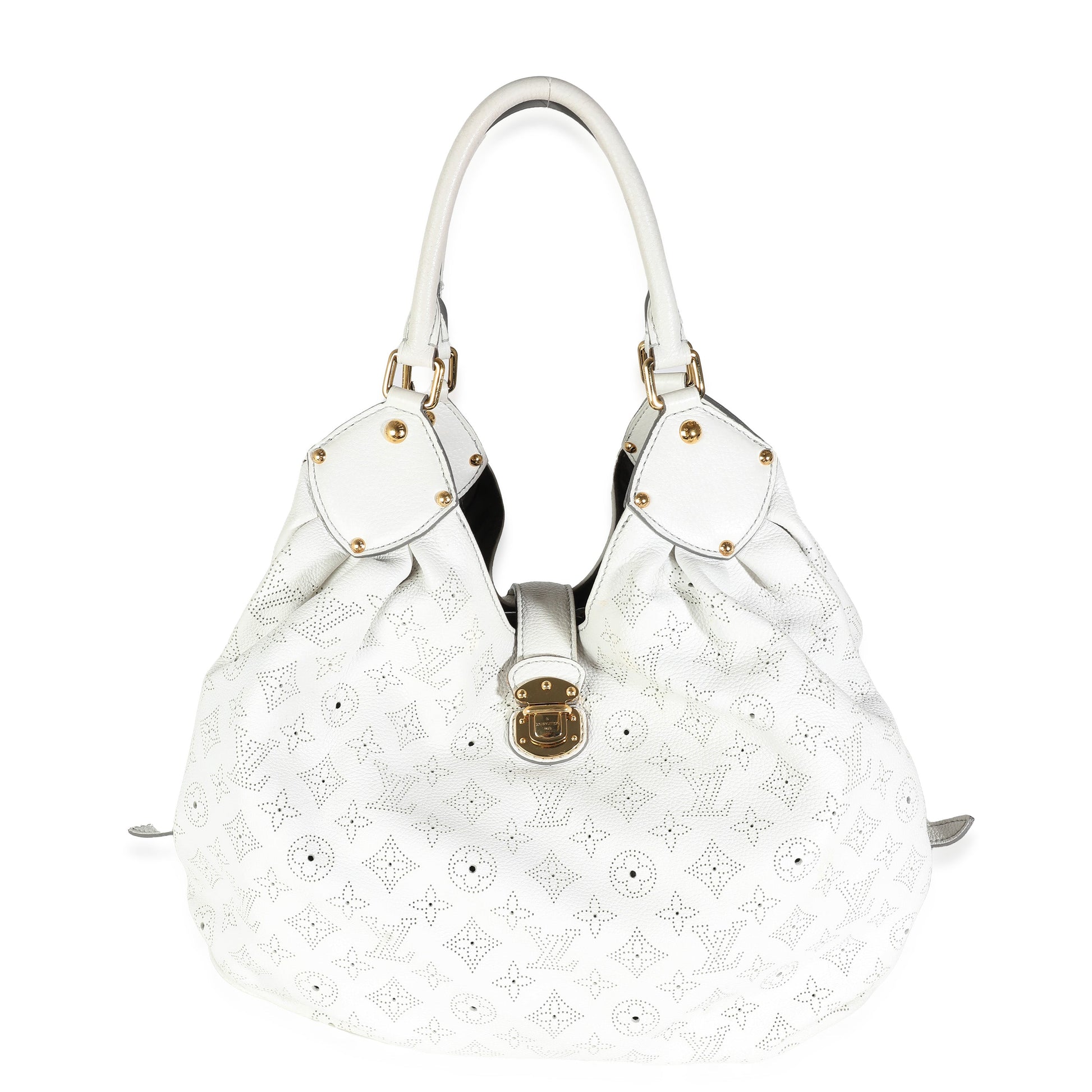 Louis Vuitton White Monogram Mahina XL Hobo