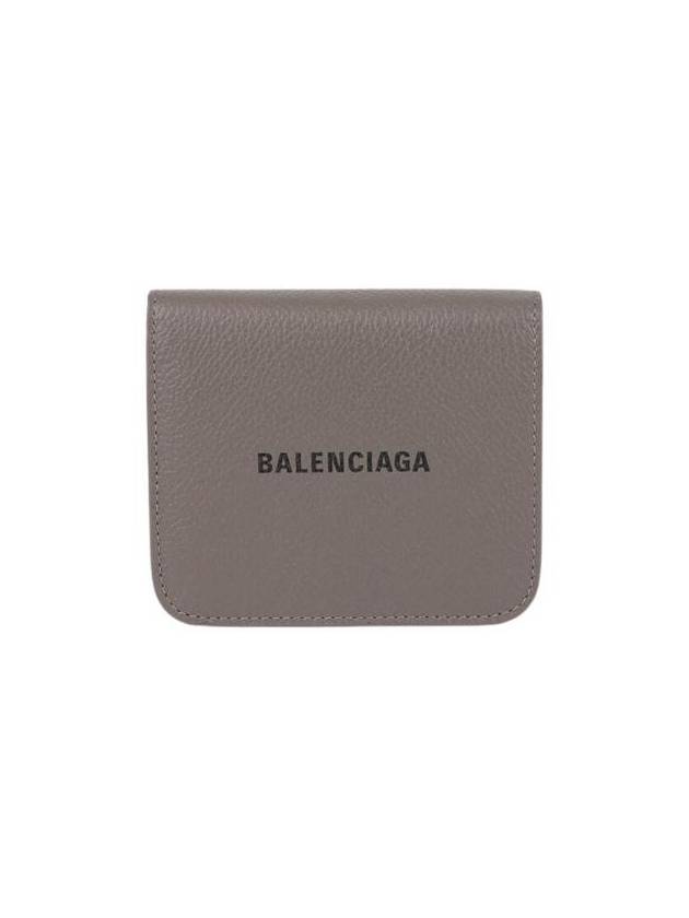 Luxury Balenciaga Trending 2026 Logo Coin Pocket Flap Half Wallet Medium Grey