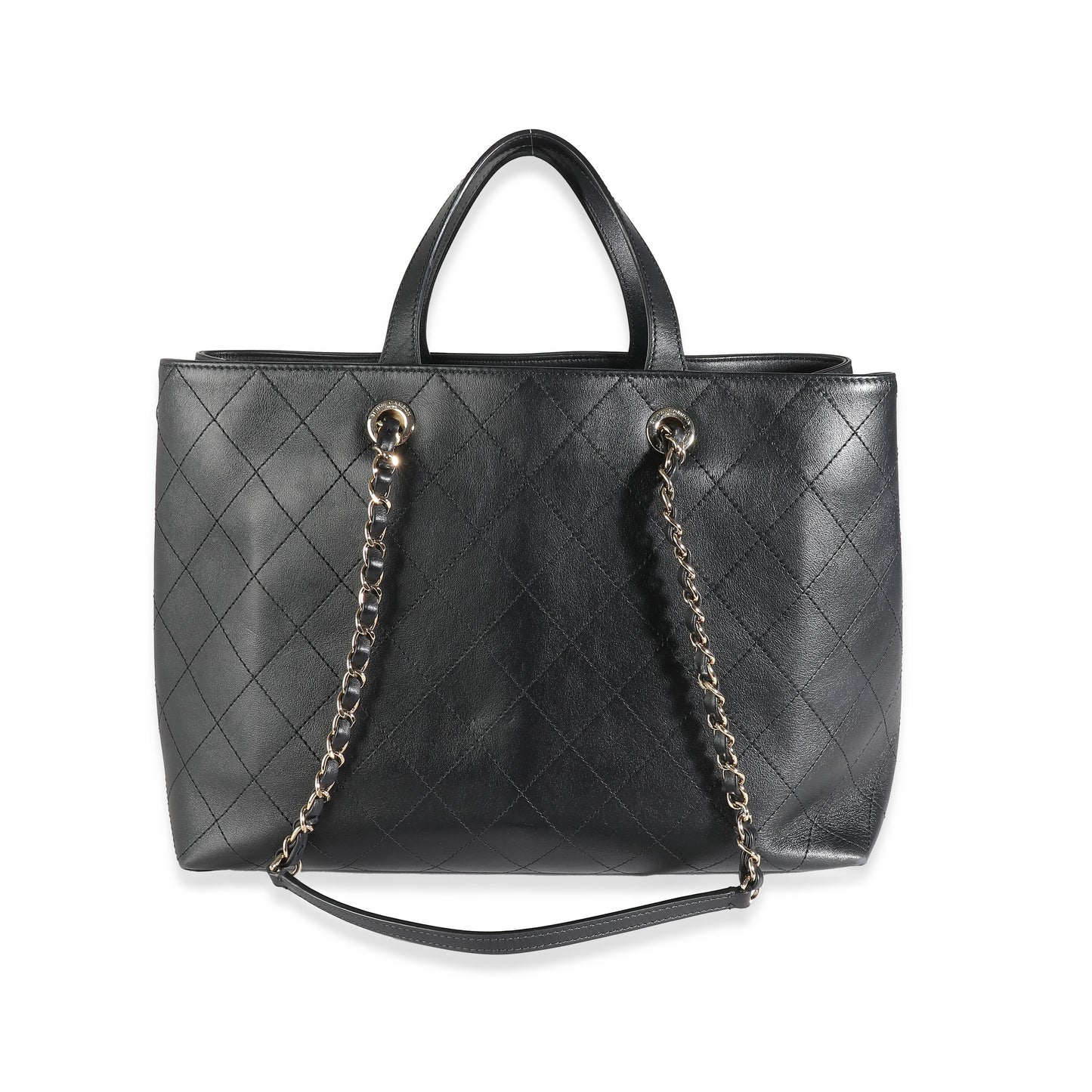Chanel Black Quilted Calfskin Large Serial Shopper Tote