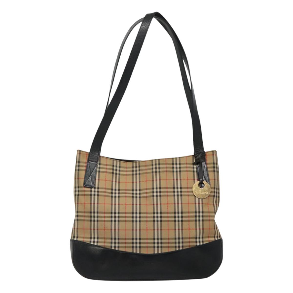 Burberry Nova Check Beige Canvas Shoulder Bag ( )