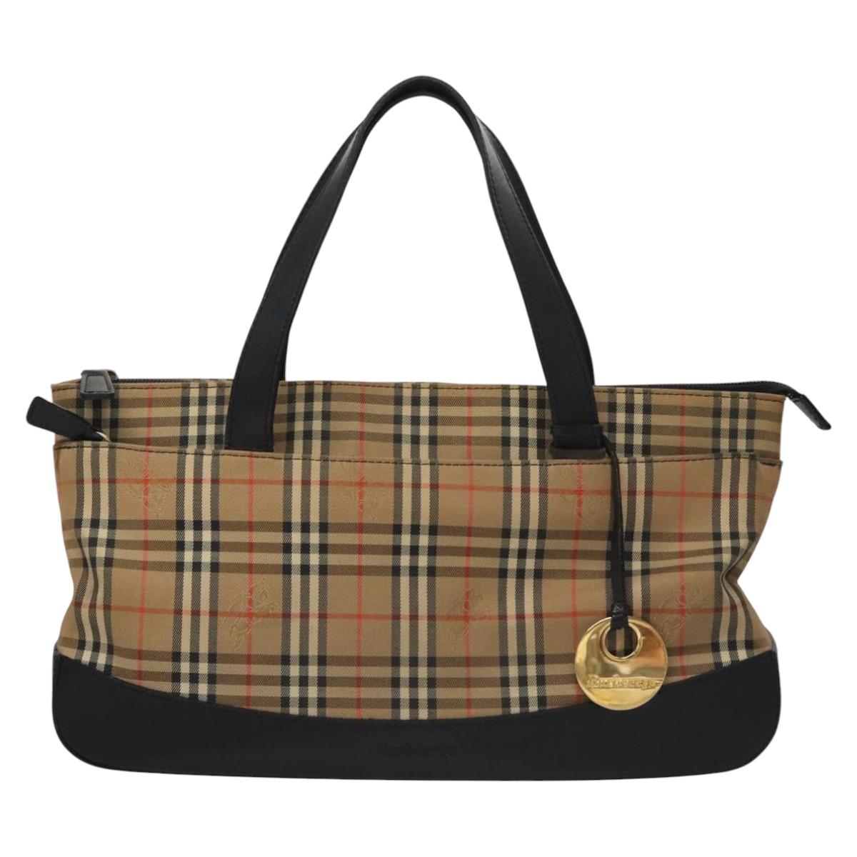 Burberry Nova Check Beige Canvas Handbag ( )