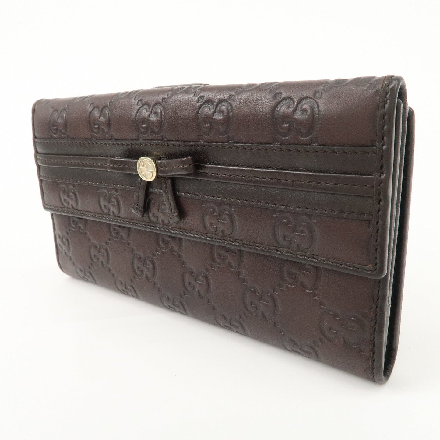 GUCCI Guccissima Mayfair Leather W Hook Long Bi-fold Wallet 256933