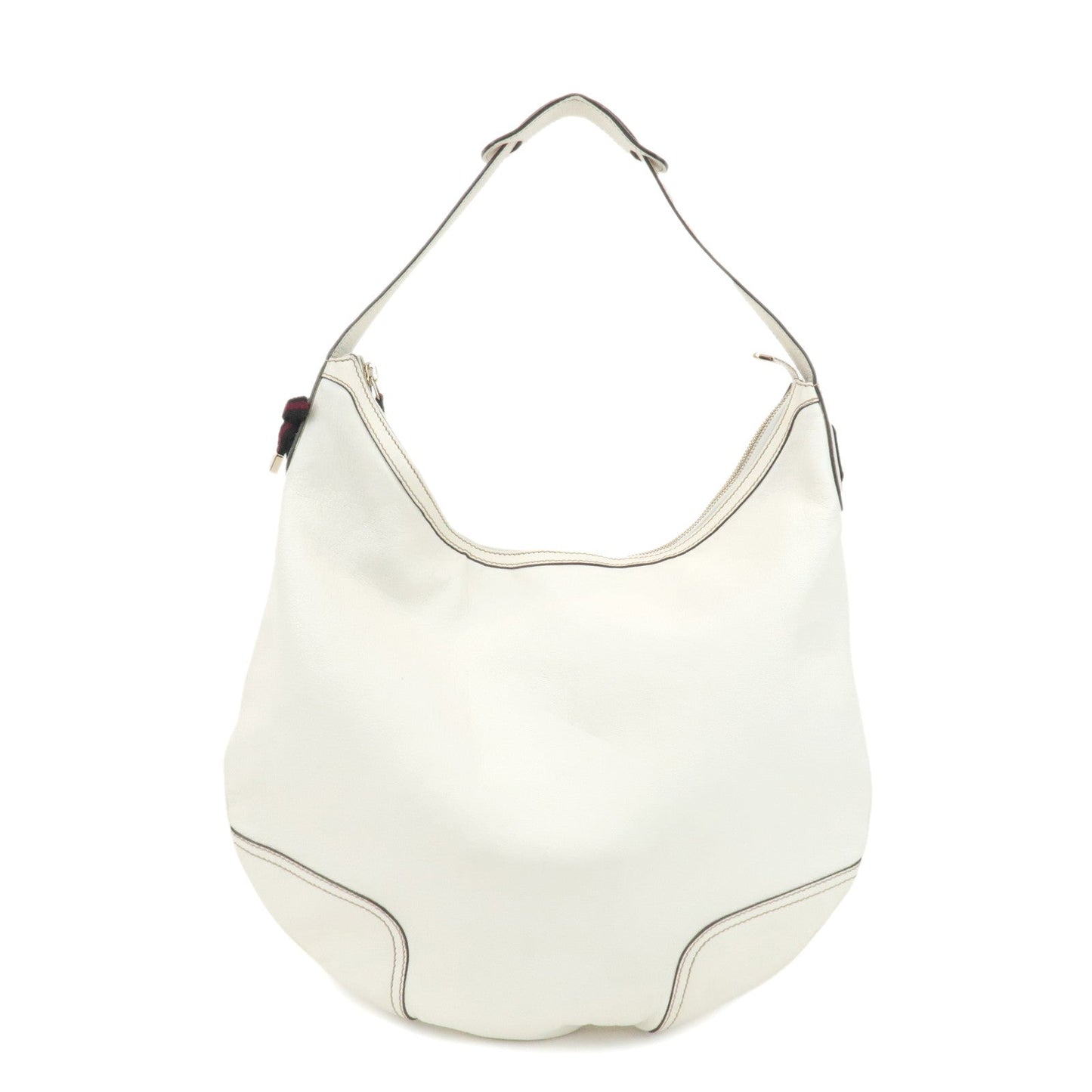 GUCCI Sherry Princy Leather Shoulder Bag White 162882
