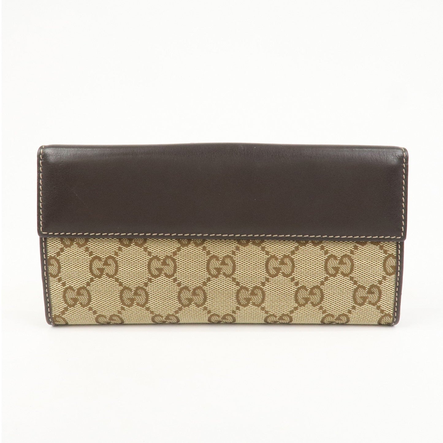 GUCCI Lovely Heart GG Canvas Leather Bi-fold Long Wallet 203550